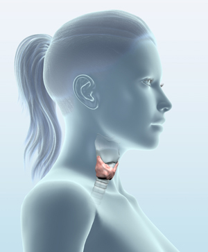 woman with thyroid gland